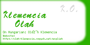 klemencia olah business card